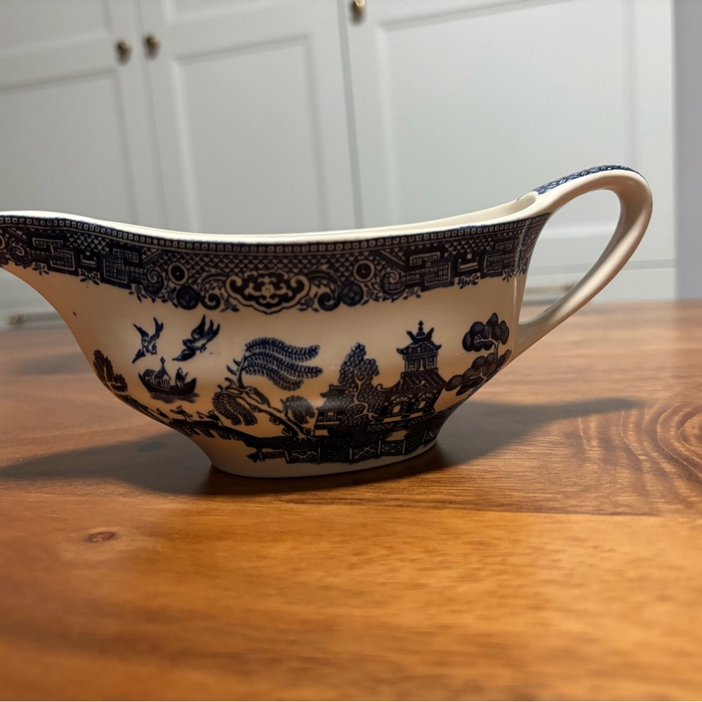 Blue willow gravy boat